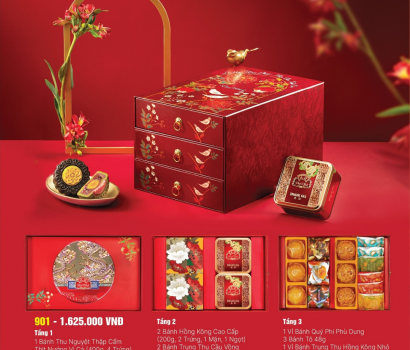 Hộp Bánh Trung Thu Cao Cấp 3 Tầng 901 – Đỉnh Cao Sang Trọng Đại Phát